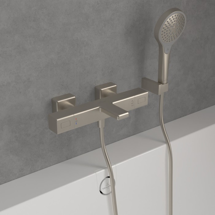 Villeroy&Boch Universal termostatyczna bateria wannowa ścienna nikiel szczotkowany TVT00000200064