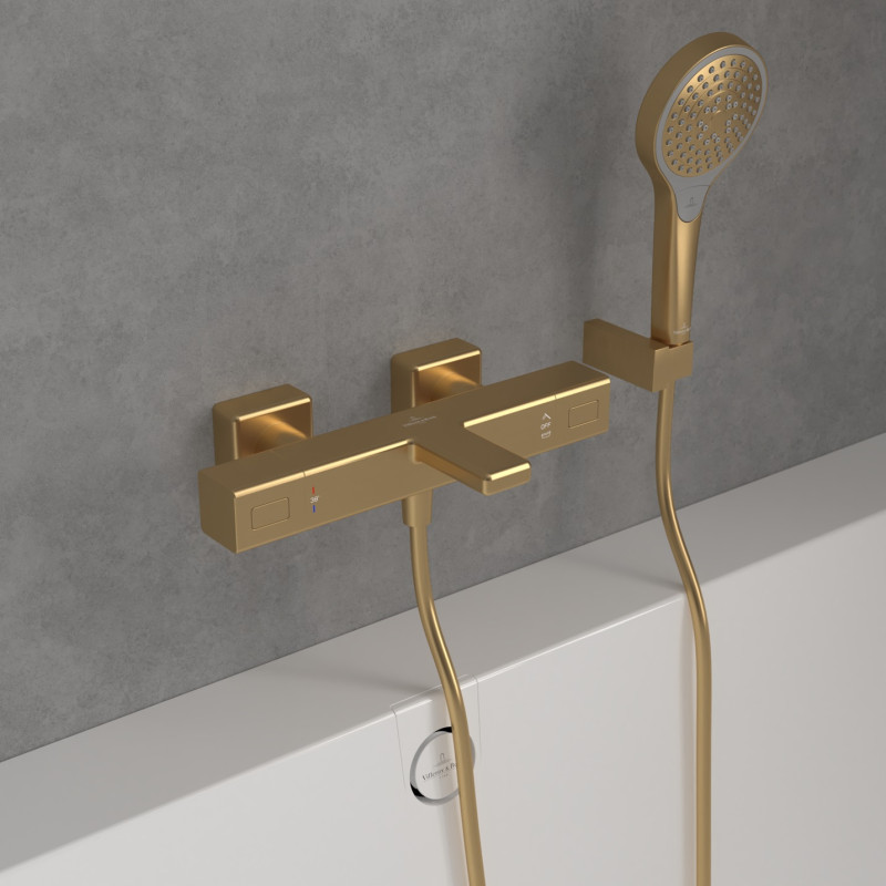 Villeroy&Boch Universal termostatyczna bateria wannowa ścienna złoty szczotkowany TVT00000200076