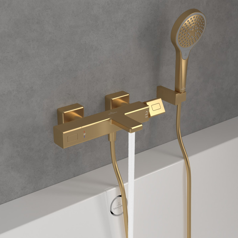 Villeroy&Boch Universal termostatyczna bateria wannowa ścienna złoty szczotkowany TVT00000200076