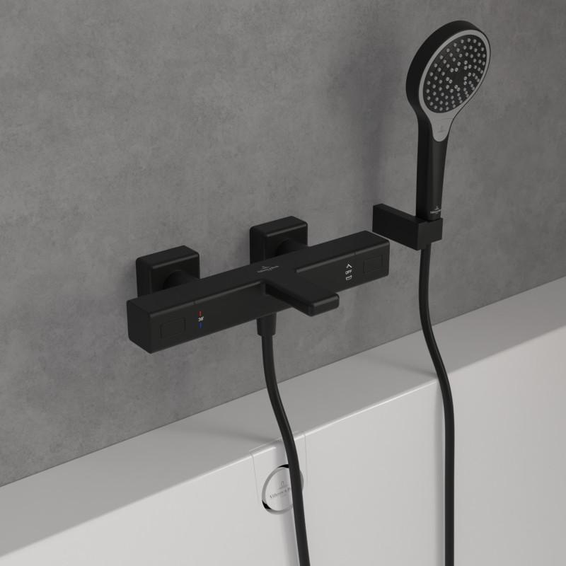 Villeroy&Boch Universal termostatyczna bateria wannowa ścienna czarny matowy TVT000002000K5