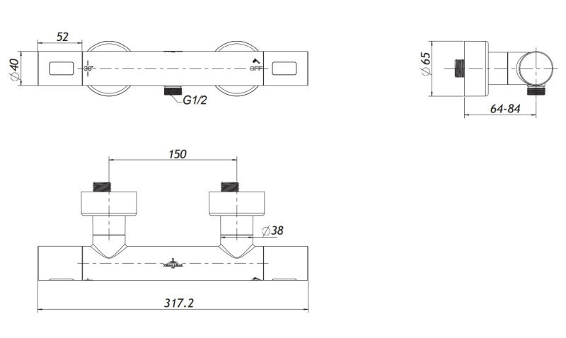 Villeroy&Boch Universal termostatyczna bateria prysznicowa ścienna złoty szczotkowany TVS00001700076