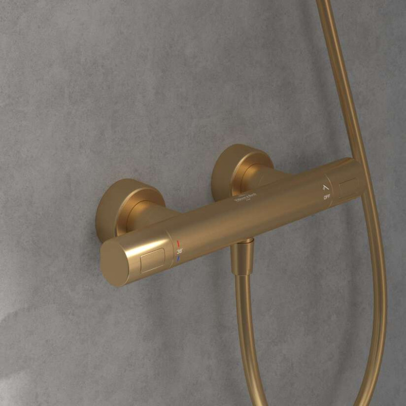 Villeroy&Boch Universal termostatyczna bateria prysznicowa ścienna złoty szczotkowany TVS00001700076