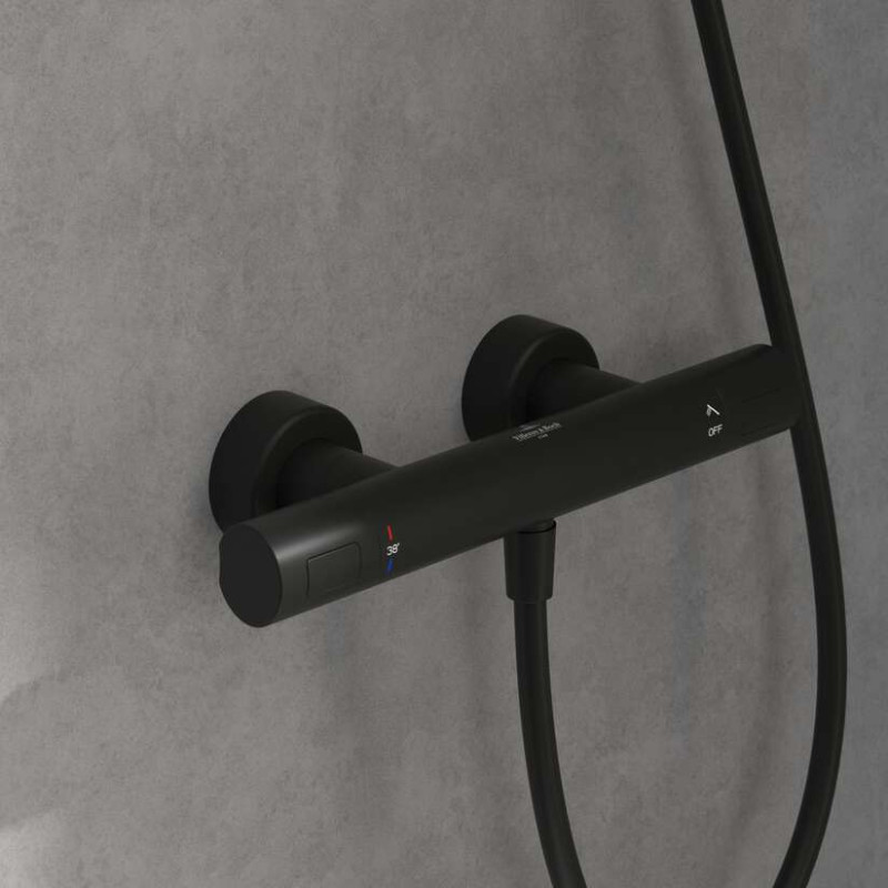 Villeroy&Boch Universal termostatyczna bateria prysznicowa ścienna czarny matowy TVS000017000K5