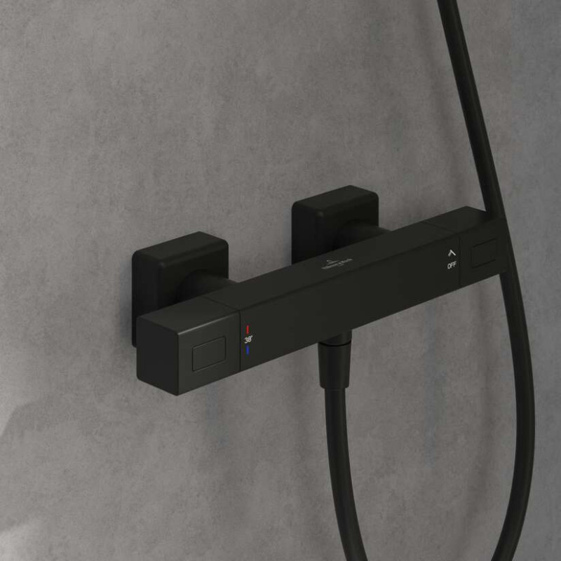 Villeroy&Boch Universal termostatyczna bateria prysznicowa ścienna czarny matowy TVS000018000K5