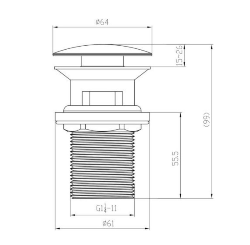 Villeroy&Boch Universal korek umywalkowy klik-klak chrom połysk TVP00000301061