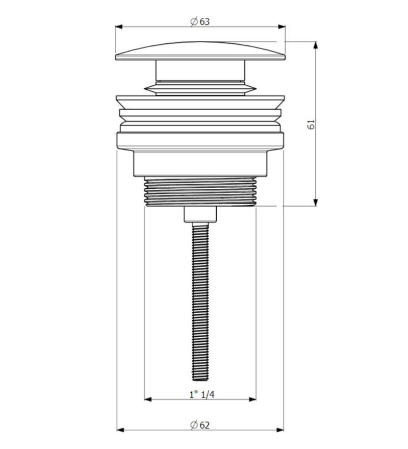 Villeroy&Boch Universal korek umywalkowy klik-klak czarny matowy TVP000003020K5