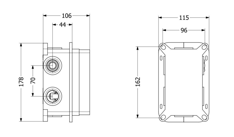 Villeroy&Boch Universal Taps & Fittings Vi-Box element podtynkowy z termostatem TVD00065100000