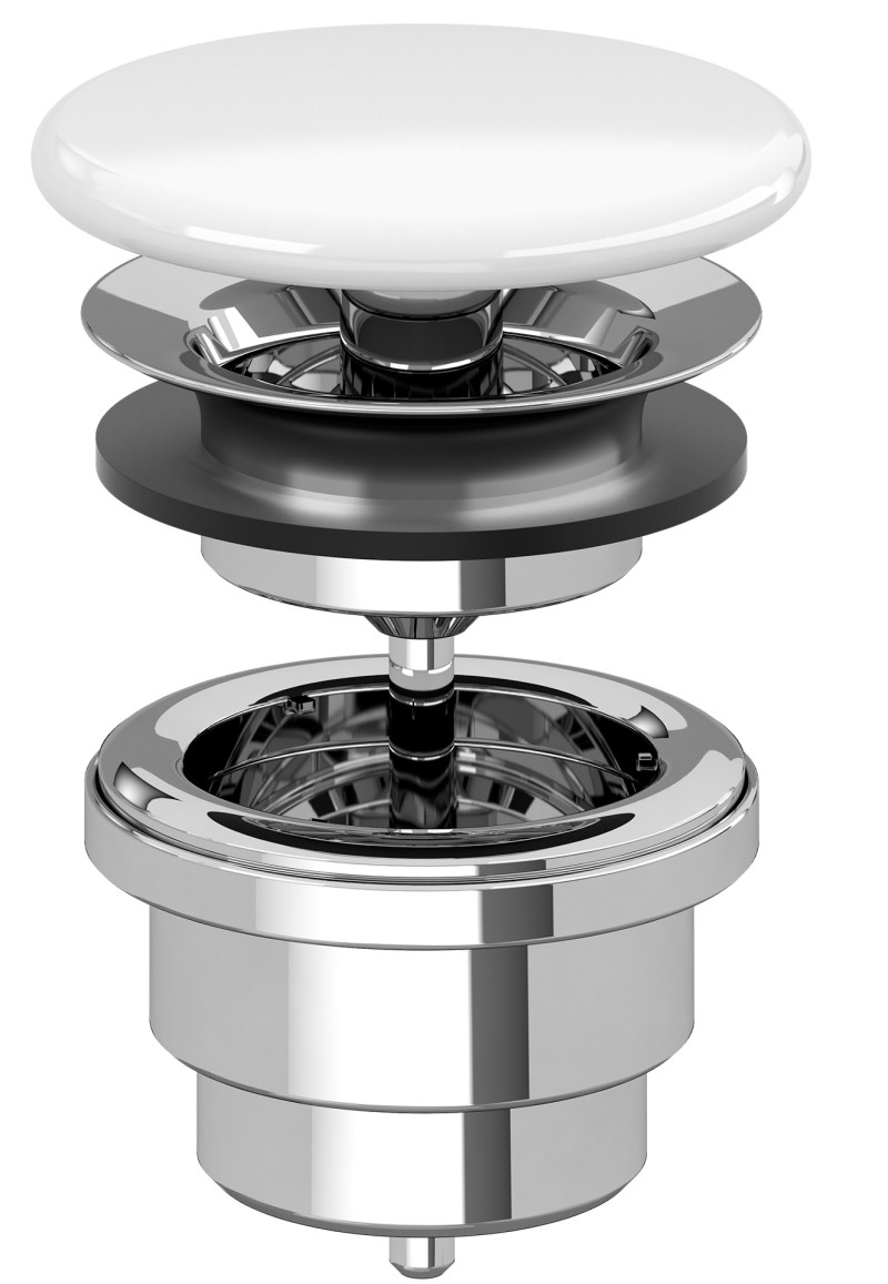 Villeroy&Boch zawór push-open korek click-clack klik-klak do umywalki biały 8L033401 / 68170001