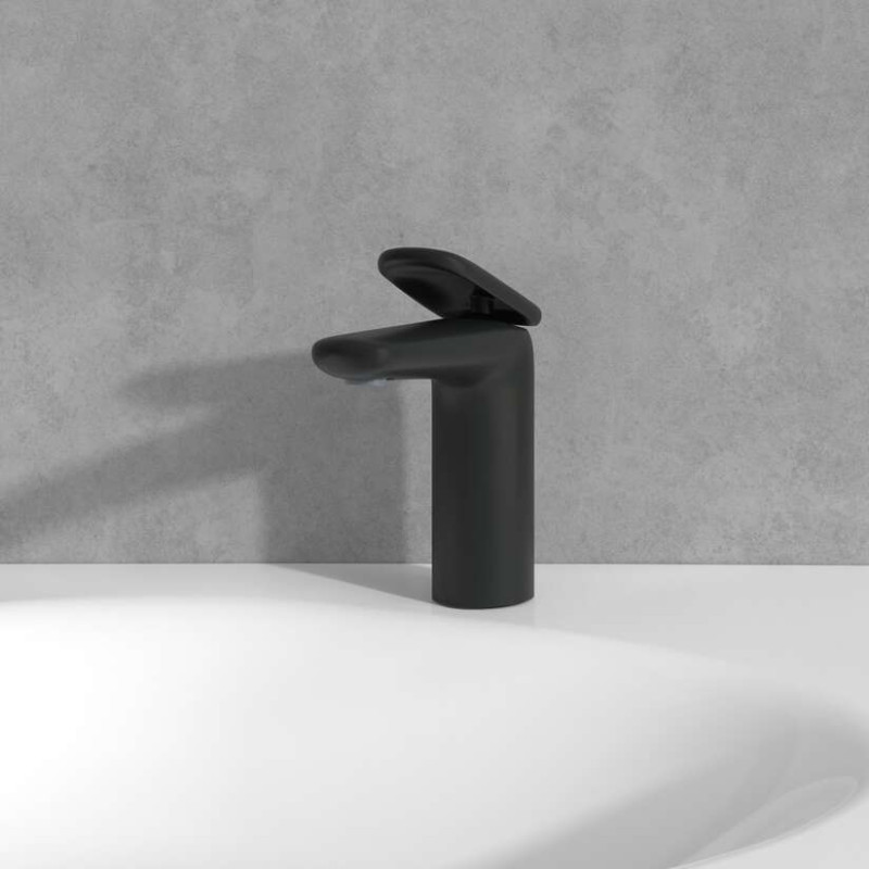 Villeroy&Boch Antao bateria umywalkowa z korkiem klik-klak czarny matowy TVW111003000K5