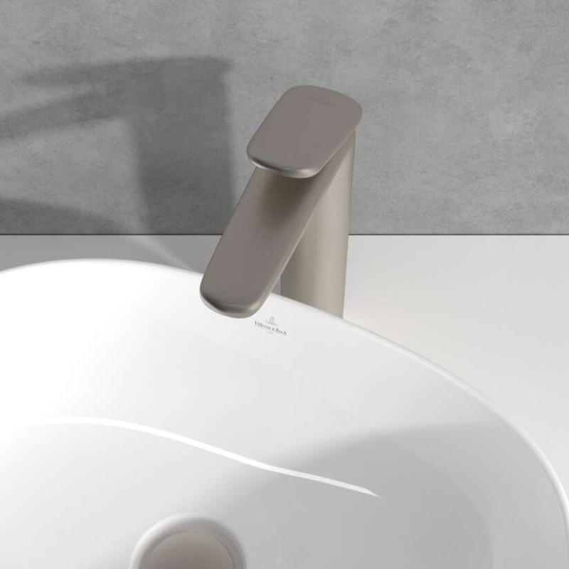 Villeroy&Boch Antao bateria umywalkowa wysoka z korkiem klik-klak nikiel szczotkowany TVW11100500064