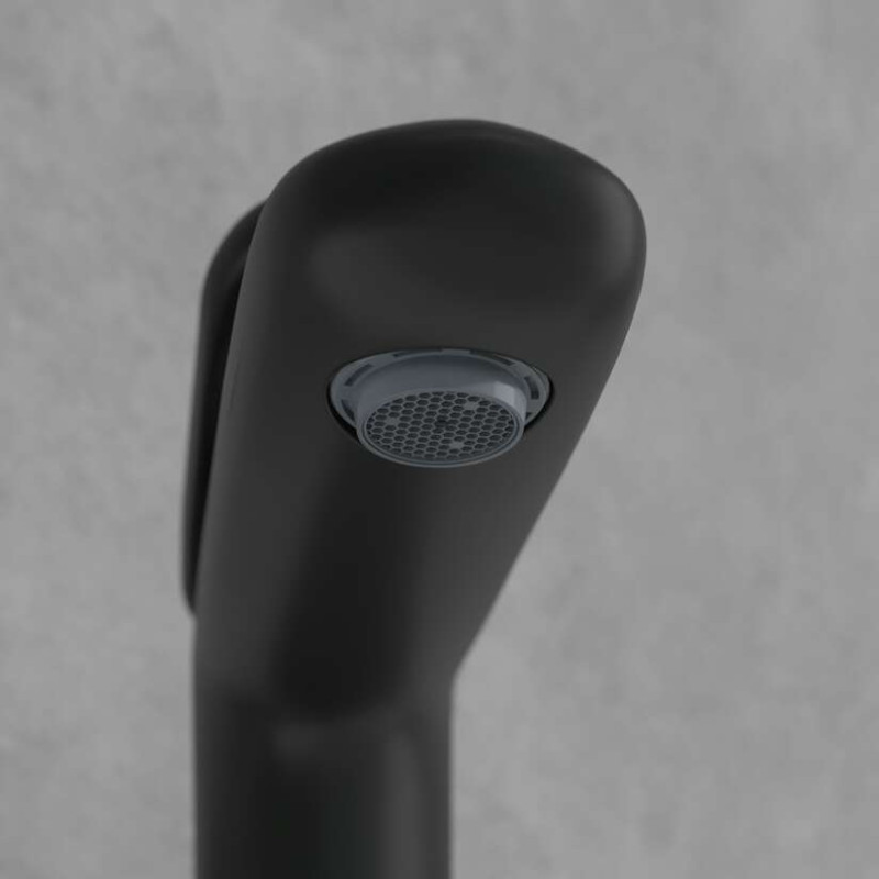 Villeroy&Boch Antao bateria umywalkowa wysoka z korkiem klik-klak czarny matowy TVW111005000K5