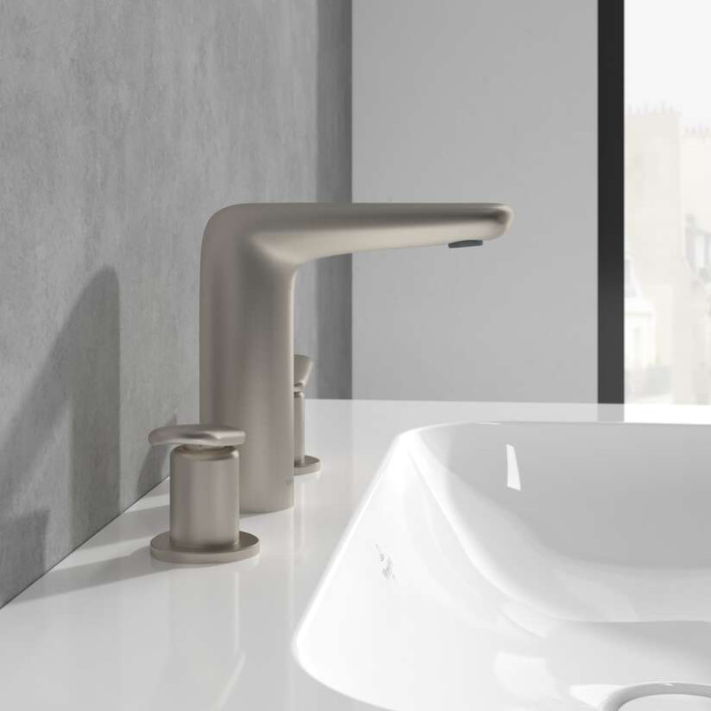 Villeroy&Boch Antao bateria umywalkowa trzyotworowa nikiel szczotkowany TVW11100100064