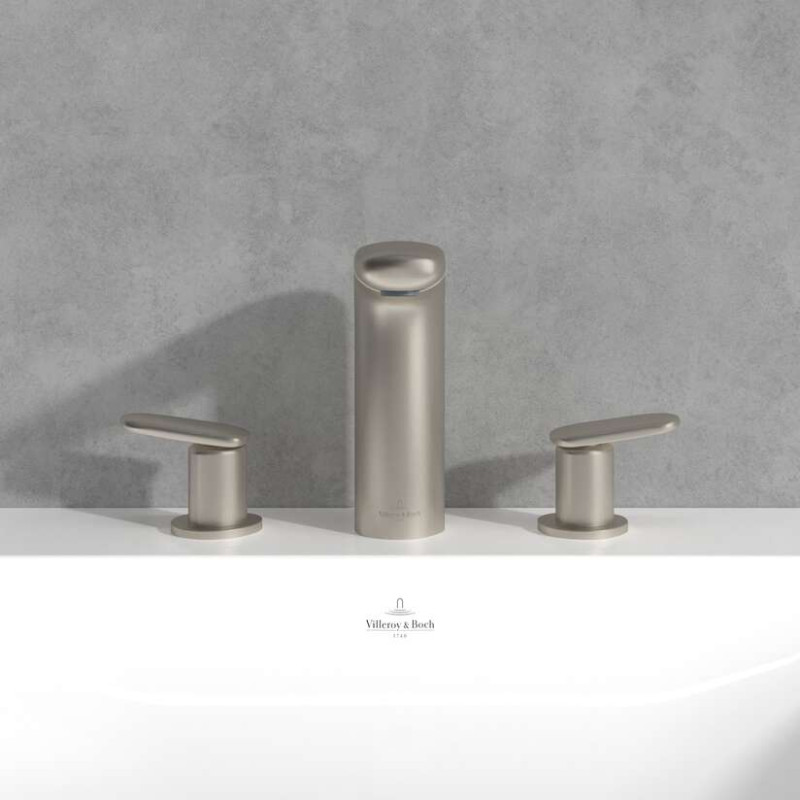Villeroy&Boch Antao bateria umywalkowa trzyotworowa nikiel szczotkowany TVW11100100064