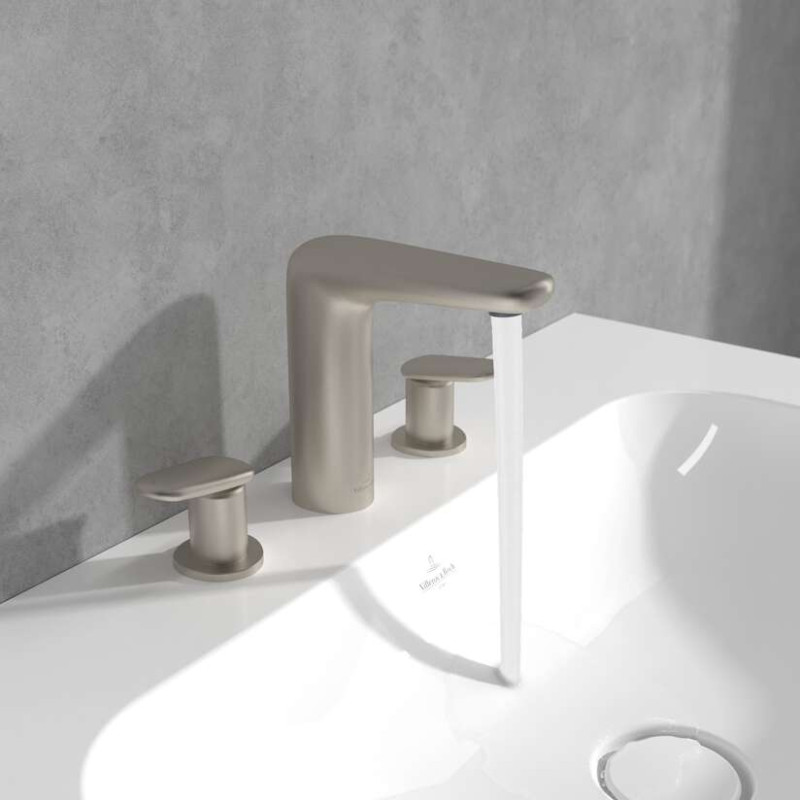 Villeroy&Boch Antao bateria umywalkowa trzyotworowa nikiel szczotkowany TVW11100100064