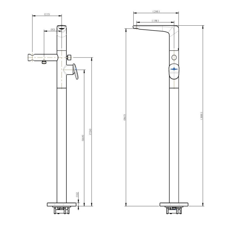 Villeroy&Boch Antao bateria wannowa wolnostojąca nikiel szczotkowany TVT11100400064