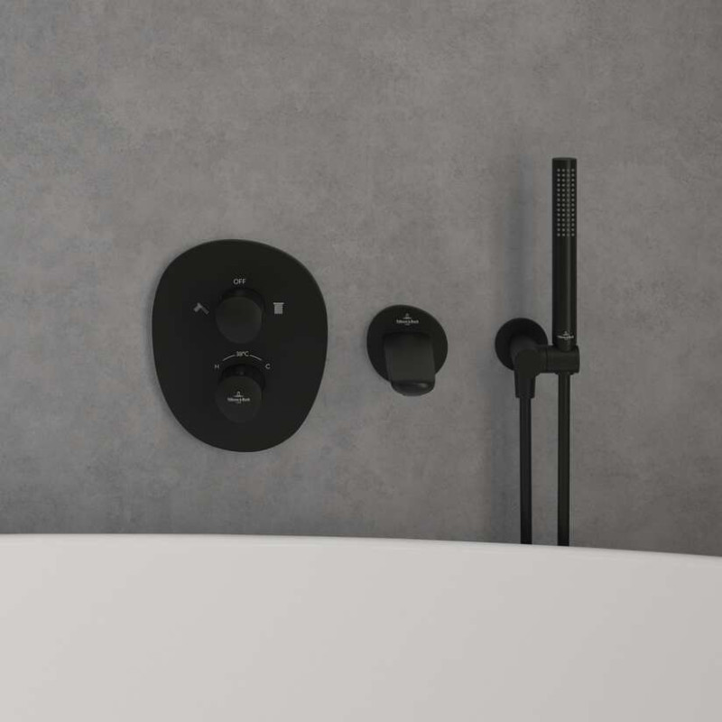 Villeroy&Boch Antao termostatyczna bateria podtynkowa 2-drozna czarny matowy TVS111002000K5