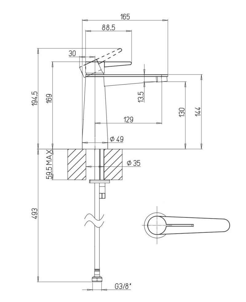 Villeroy&Boch Conum bateria umywalkowa bez korka czarny matowy TVW127003001K5
