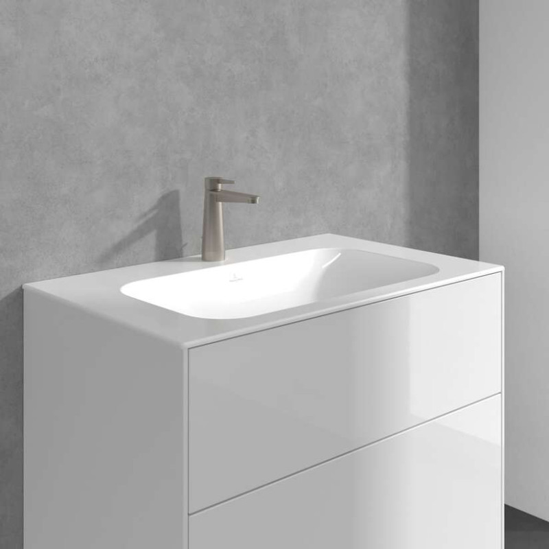 Villeroy&Boch Conum bateria umywalkowa z korkiem nikiel szczotkowany TVW12700300064