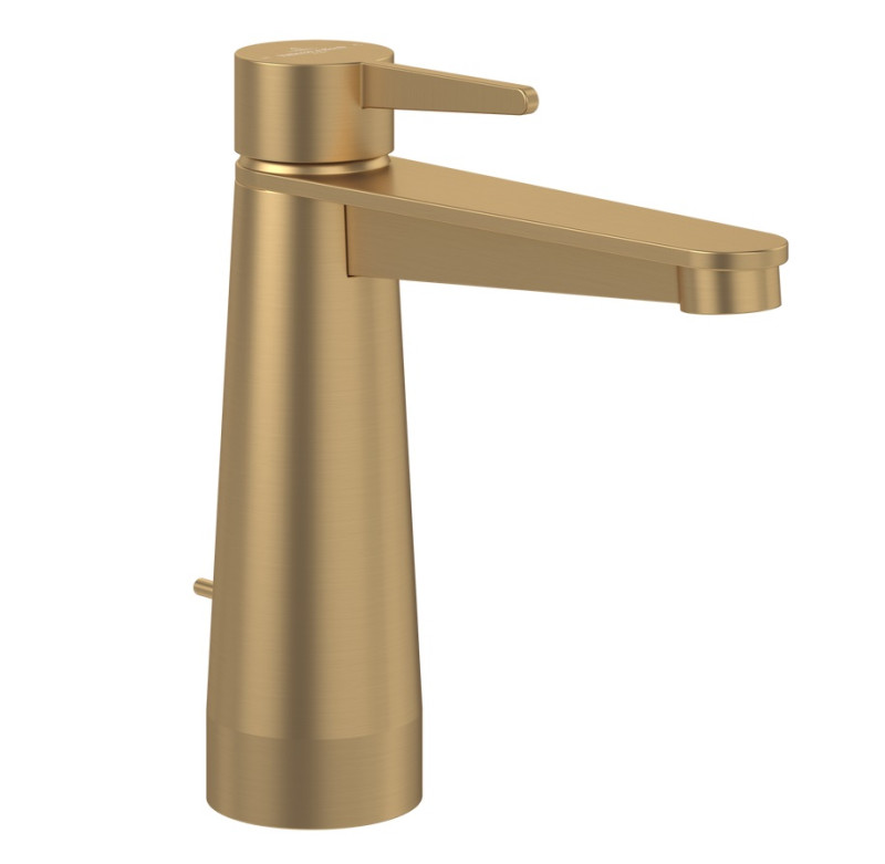 Villeroy&Boch Conum bateria umywalkowa z korkiem złoty szczotkowany TVW12700300076