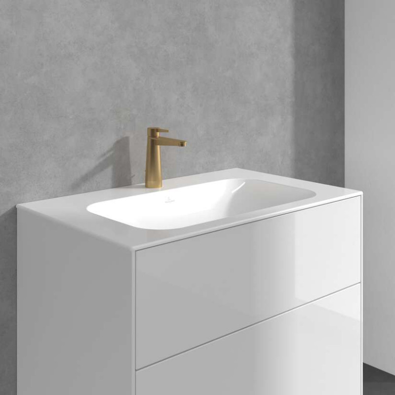 Villeroy&Boch Conum bateria umywalkowa z korkiem złoty szczotkowany TVW12700300076