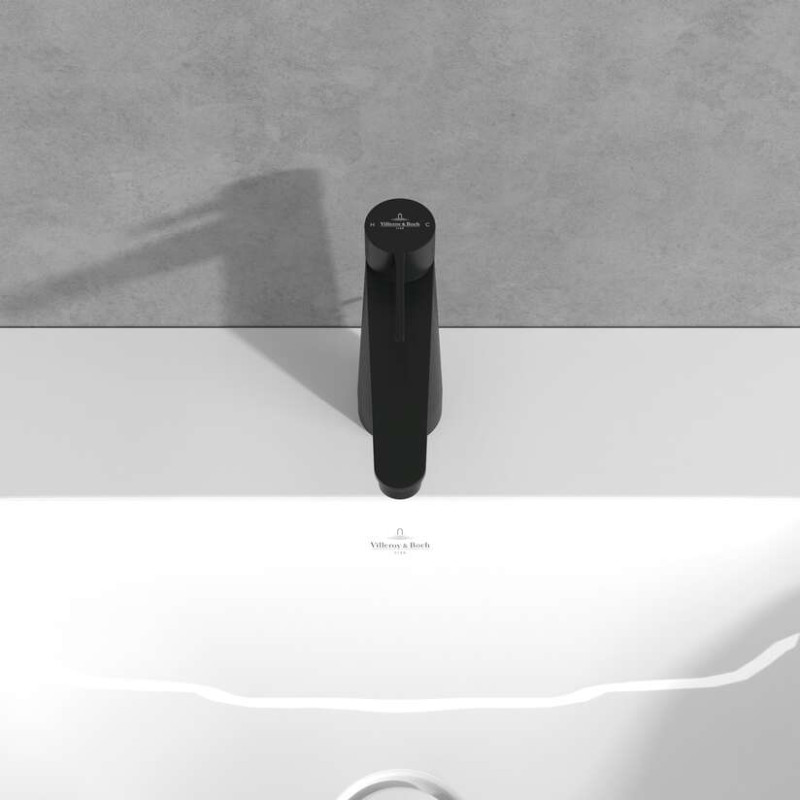 Villeroy&Boch Conum bateria umywalkowa z korkiem czarny matowy TVW127003000K5