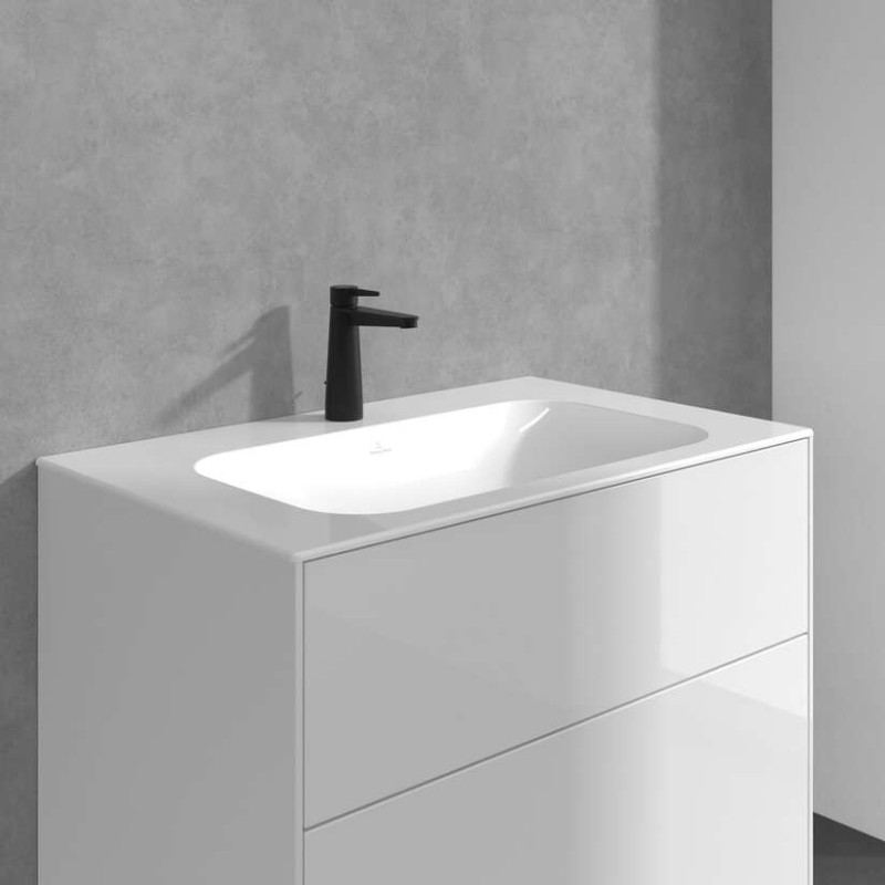 Villeroy&Boch Conum bateria umywalkowa z korkiem czarny matowy TVW127003000K5