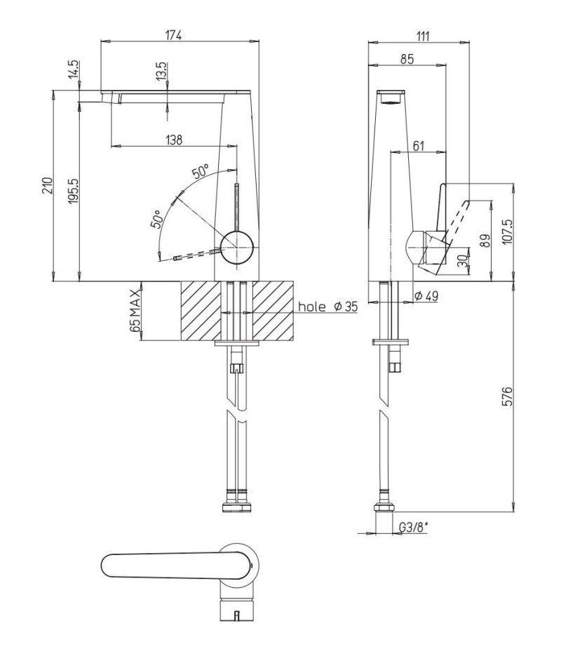 Villeroy&Boch Conum bateria umywalkowa z korkiem chrom połysk TVW12700400061