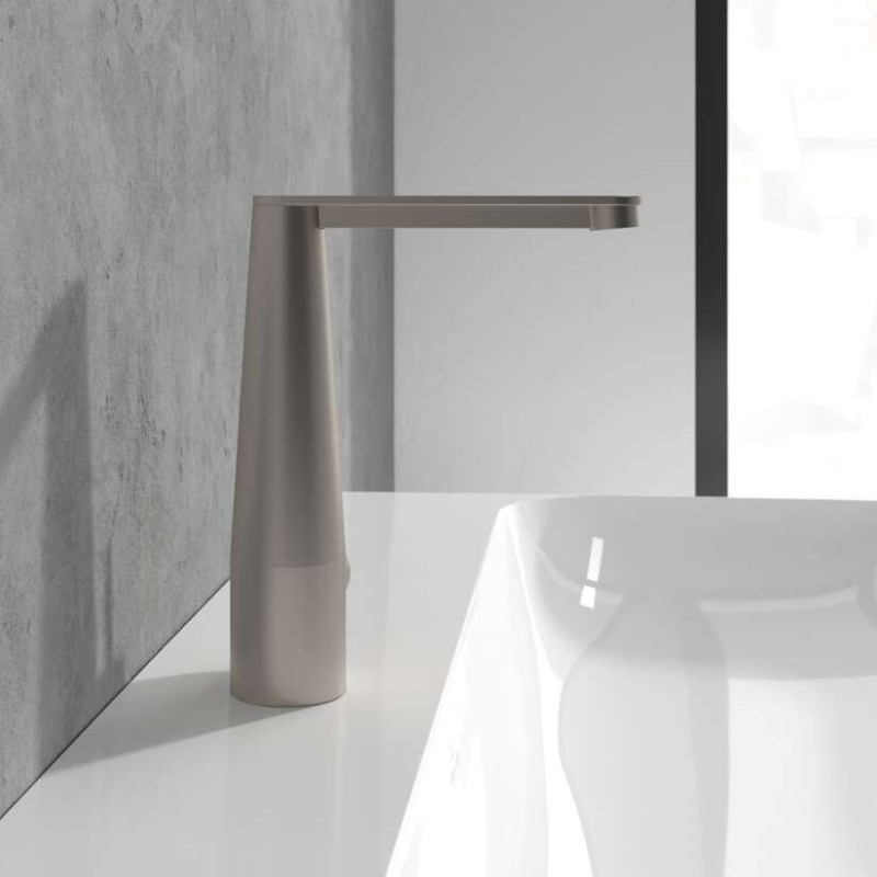 Villeroy&Boch Conum bateria umywalkowa z korkiem nikiel szczotkowany TVW12700400064