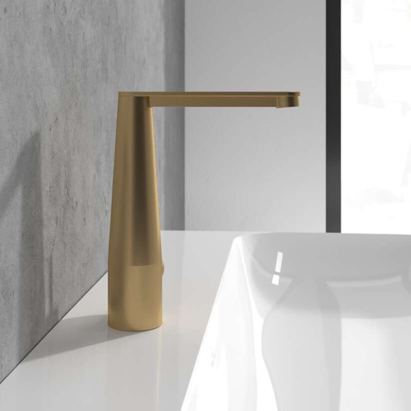 Villeroy&Boch Conum bateria umywalkowa z korkiem złoty szczotkowany TVW12700400076