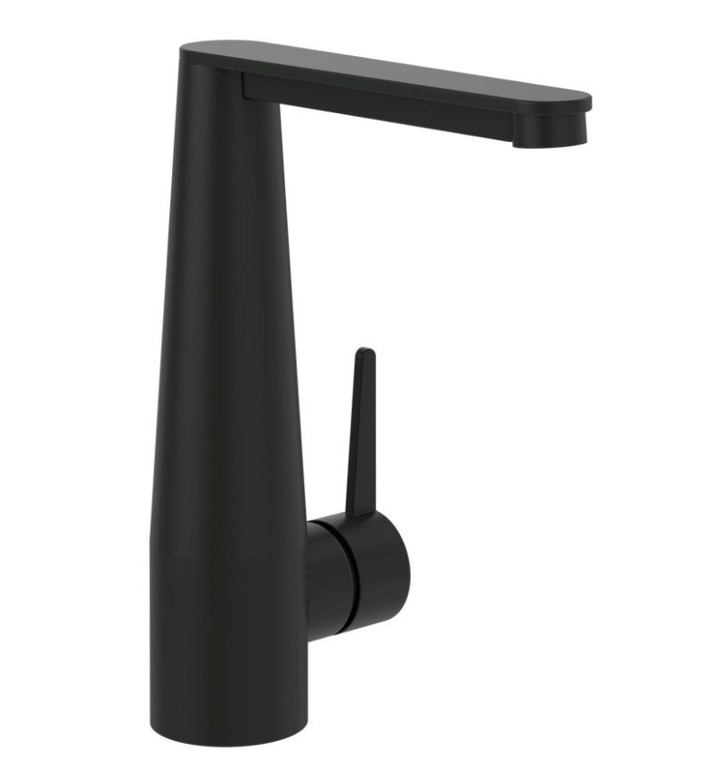 Villeroy&Boch Conum bateria umywalkowa z korkiem czarny matowy TVW127004000K5