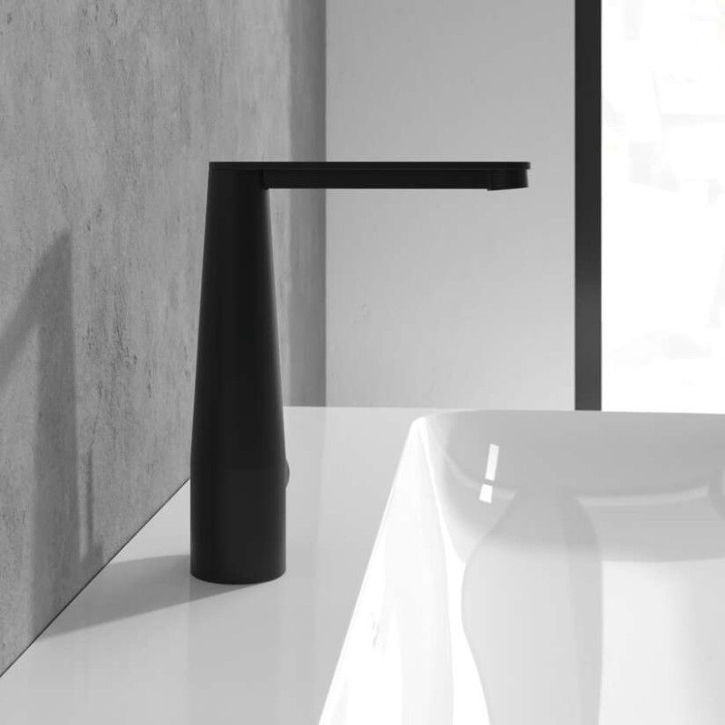 Villeroy&Boch Conum bateria umywalkowa z korkiem czarny matowy TVW127004000K5