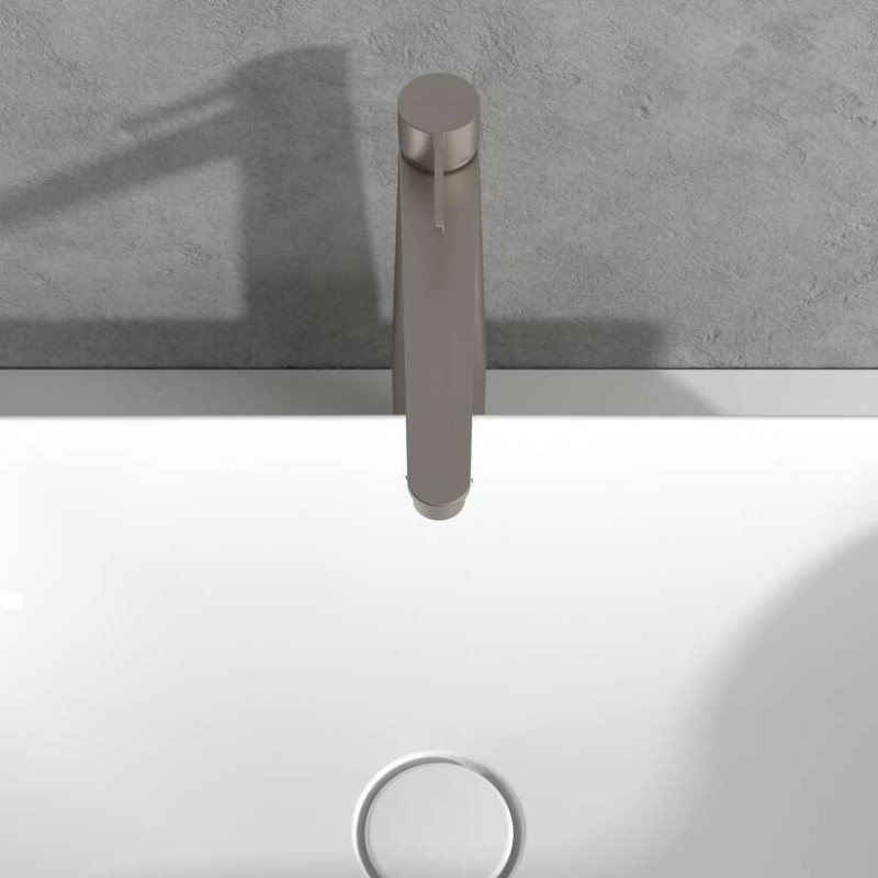 Villeroy&Boch Conum bateria umywalkowa wysoka z korkiem nikiel szczotkowany TVW12700500064