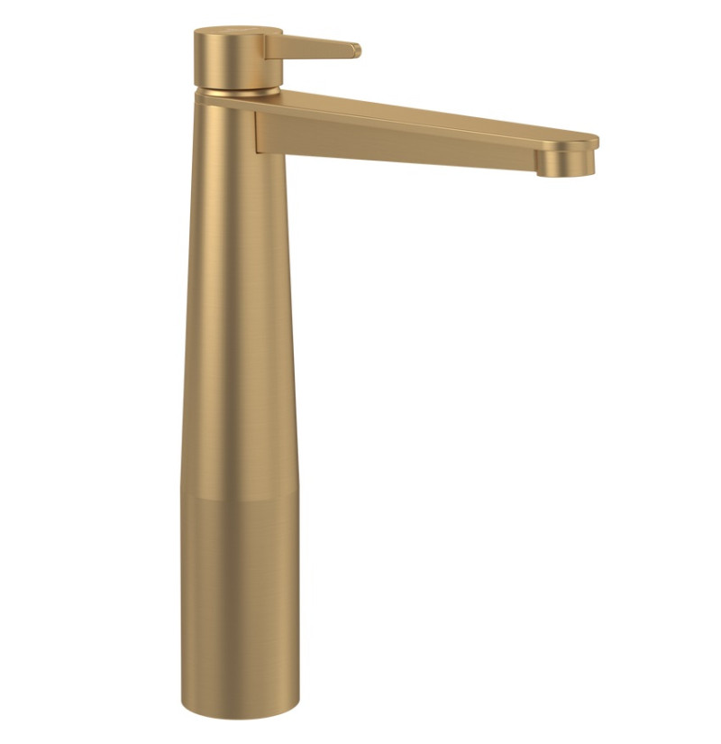 Villeroy&Boch Conum bateria umywalkowa wysoka z korkiem złoty szczotkowany TVW12700500076