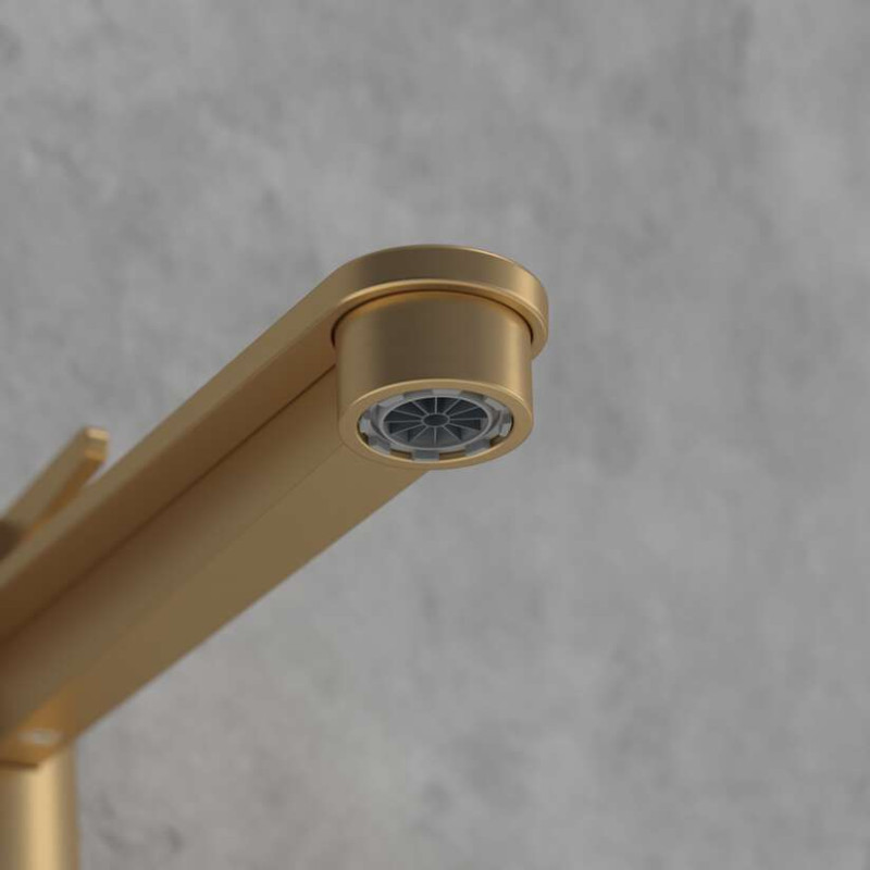 Villeroy&Boch Conum bateria umywalkowa wysoka z korkiem złoty szczotkowany TVW12700500076