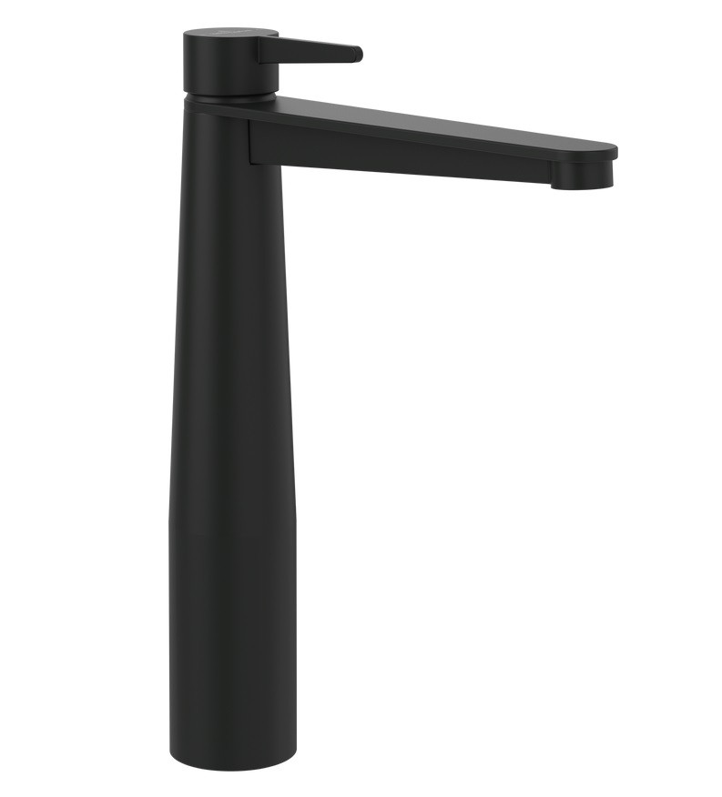Villeroy&Boch Conum bateria umywalkowa wysoka z korkiem czarny matowy TVW127005000K5