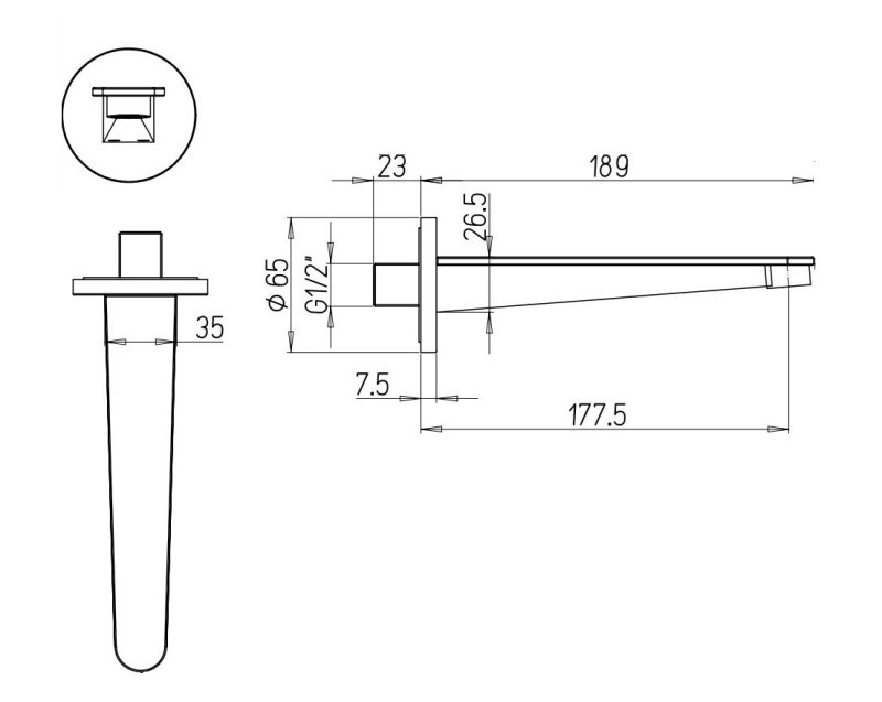Villeroy&Boch Conum wylewka wannowa nikiel szczotkowany TVT12700300064