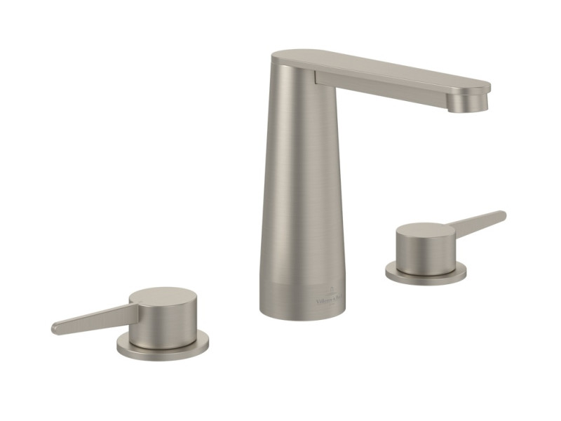Villeroy&Boch Conum bateria umywalkowa trzyotworowa bez korka nikiel szczotkowany TVW12700100164