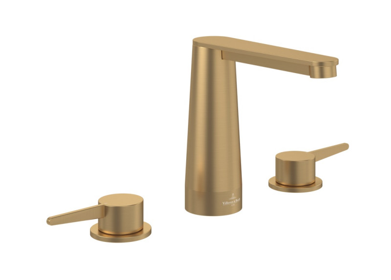 Villeroy&Boch Conum bateria umywalkowa trzyotworowa bez korka złoty szczotkowany TVW12700100176