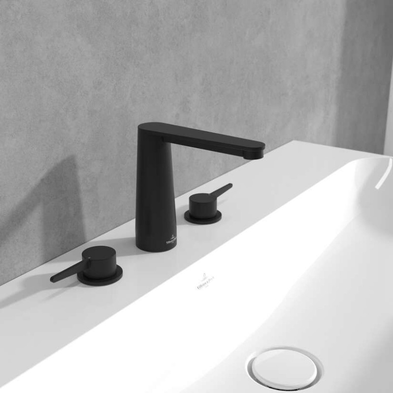 Villeroy&Boch Conum bateria umywalkowa trzyotworowa bez korka czarny matowy TVW127001001K5