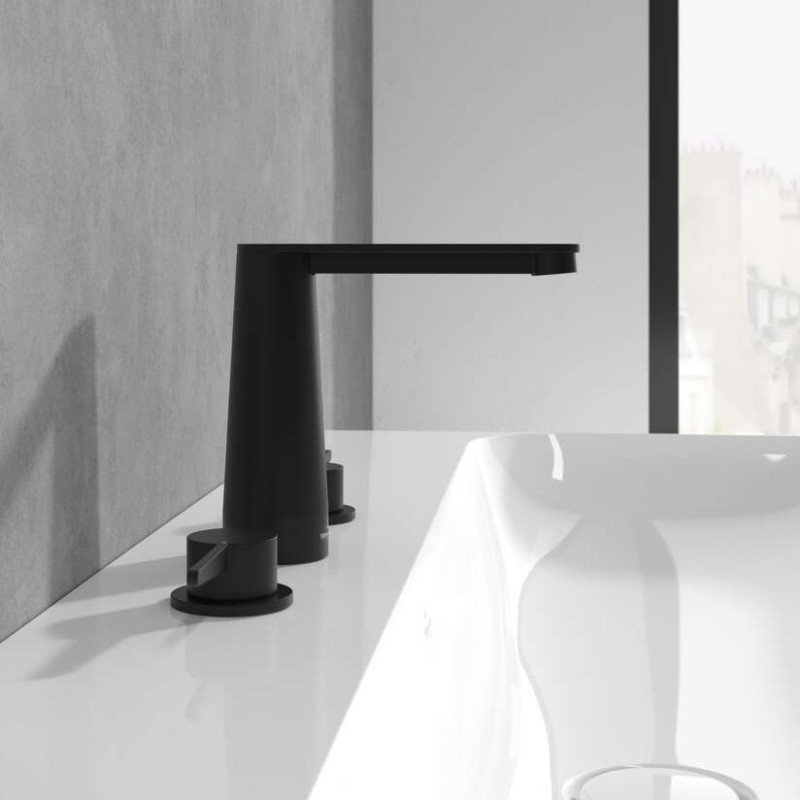 Villeroy&Boch Conum bateria umywalkowa trzyotworowa bez korka czarny matowy TVW127001001K5