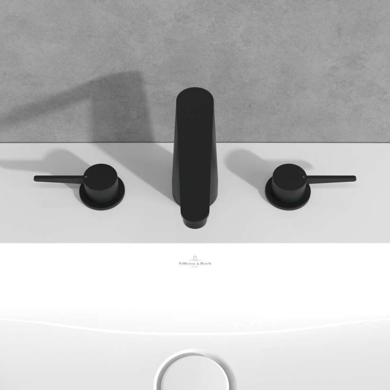 Villeroy&Boch Conum bateria umywalkowa trzyotworowa bez korka czarny matowy TVW127001001K5