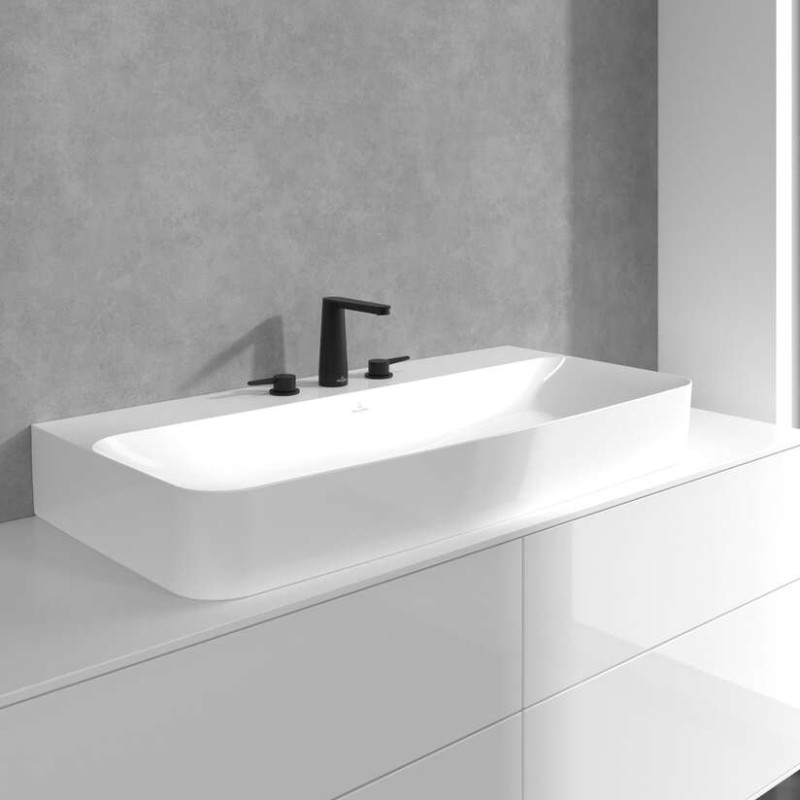 Villeroy&Boch Conum bateria umywalkowa trzyotworowa bez korka czarny matowy TVW127001001K5