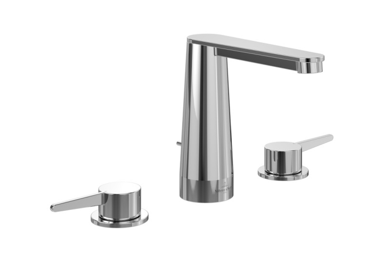 Villeroy&Boch Conum bateria umywalkowa trzyotworowa z korkiem chrom połysk TVW12700100061