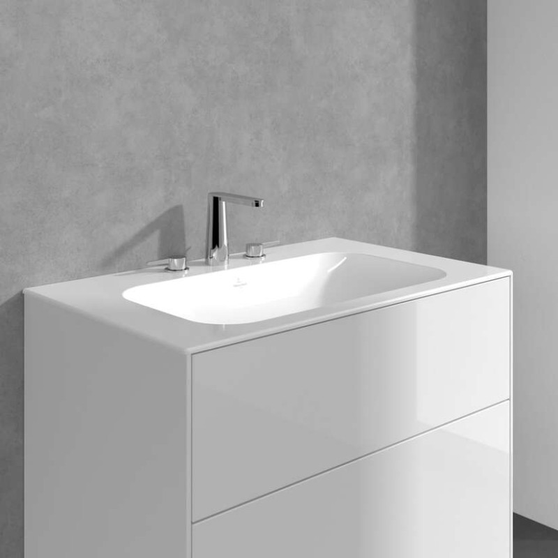 Villeroy&Boch Conum bateria umywalkowa trzyotworowa z korkiem chrom połysk TVW12700100061