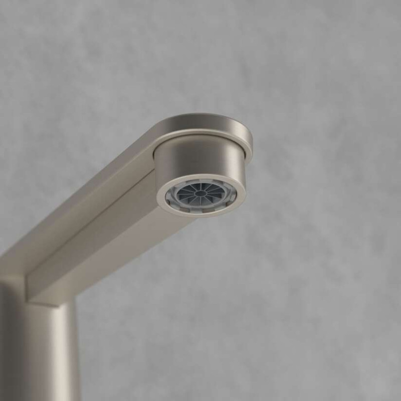 Villeroy&Boch Conum bateria umywalkowa trzyotworowa z korkiem nikiel szczotkowany TVW12700100064