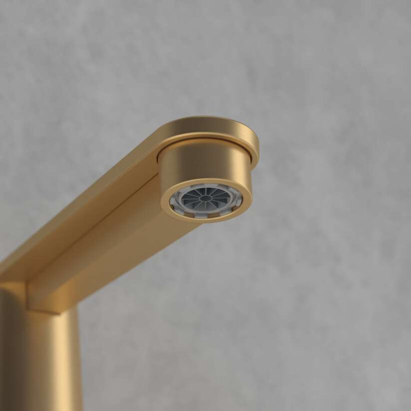 Villeroy&Boch Conum bateria umywalkowa trzyotworowa z korkiem złoty szczotkowany TVW12700100076