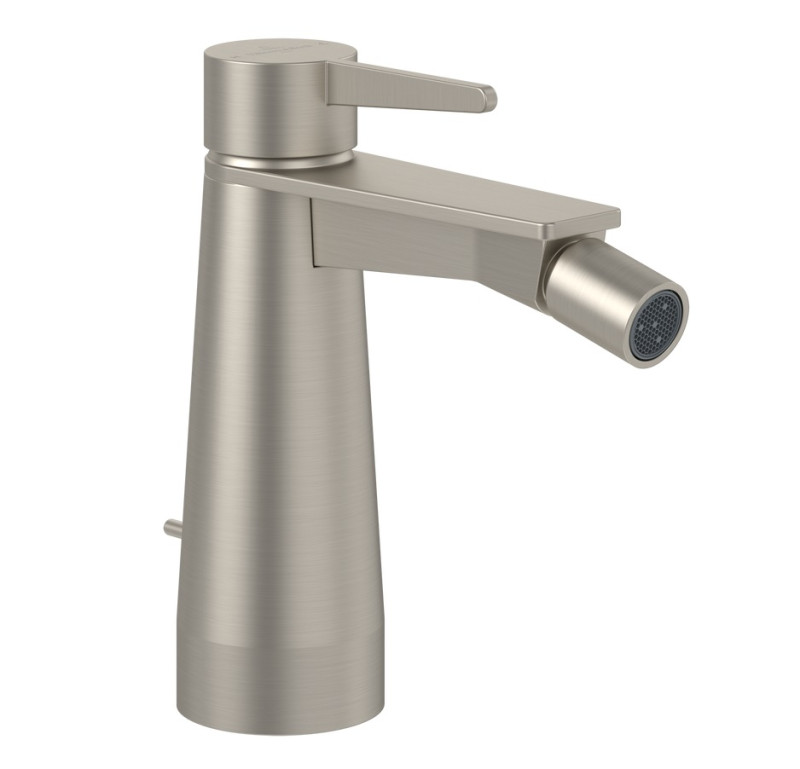 Villeroy&Boch Conum bateria bidetowa z korkiem nikiel szczotkowany TVB12700100064