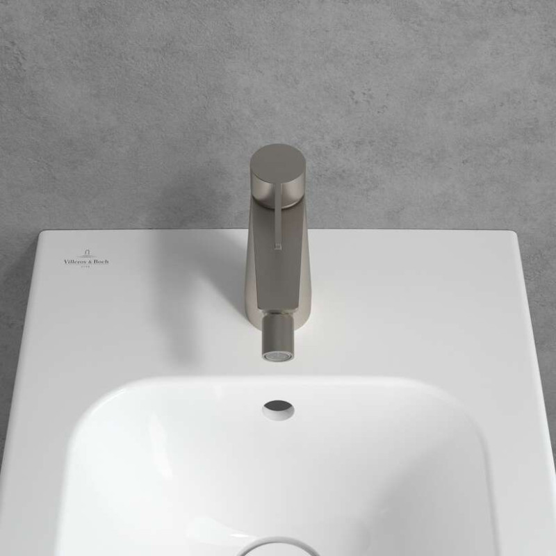 Villeroy&Boch Conum bateria bidetowa z korkiem nikiel szczotkowany TVB12700100064