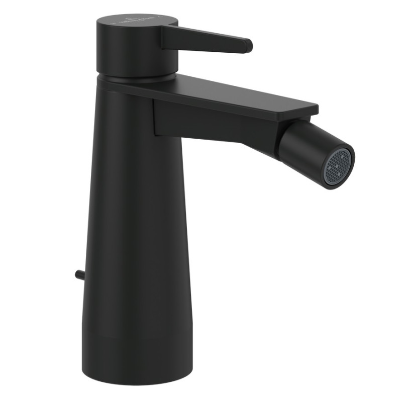 Villeroy&Boch Conum bateria bidetowa z korkiem czarny matowy TVB127001000K5