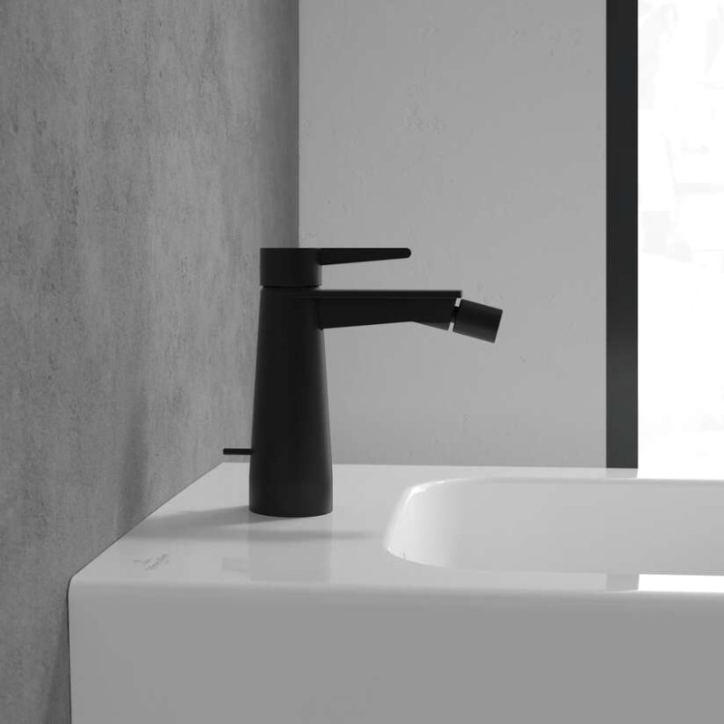 Villeroy&Boch Conum bateria bidetowa z korkiem czarny matowy TVB127001000K5